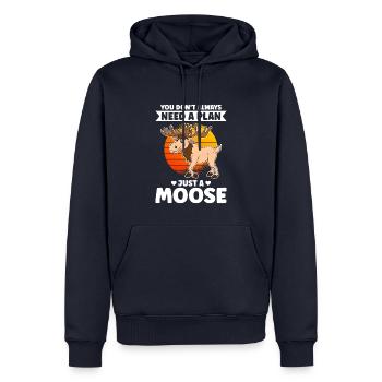 You Don't Always Need A Plan Just A Moose - Männer Premium Bio Hoodie - Navy - Vorne - Nico (187cm)