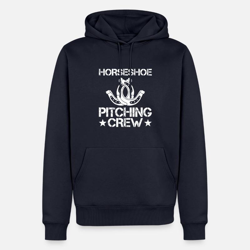 Horseshoe Pitching Crew - Männer Premium Bio Hoodie - Navy