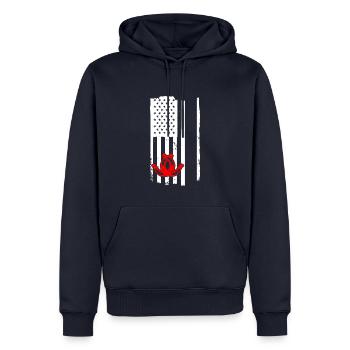 Flag USA Horseshoe Pitching - Männer Premium Bio Hoodie - Navy - Vorne - Nico (187cm)