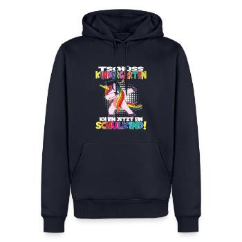 Tschüss Kindergarten Ich Bin Jetzt Ein Schulkind! - Männer Premium Bio Hoodie - Navy - Vorne - Nico (187cm)