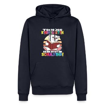 Tschüss Kindergarten Ich Bin Jetzt Ein Schulkind! - Männer Premium Bio Hoodie - Navy - Vorne - Nico (187cm)