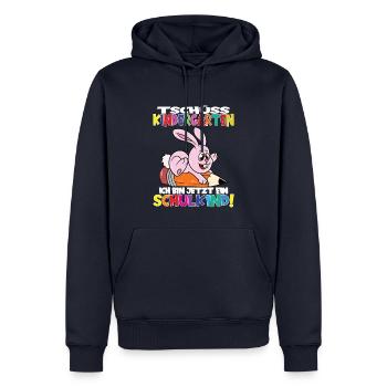 Tschüss Kindergarten Ich Bin Jetzt Ein Schulkind! - Männer Premium Bio Hoodie - Navy - Vorne - Nico (187cm)