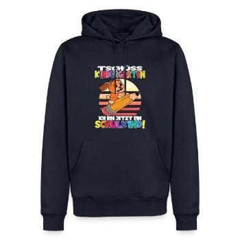 Tschüss Kindergarten Ich Bin Jetzt Ein Schulkind! - Männer Premium Bio Hoodie - Navy - Vorne - Nico (187cm)