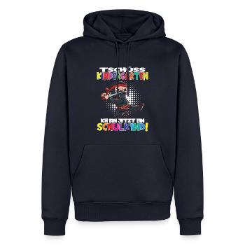 Tschüss Kindergarten Ich Bin Jetzt Ein Schulkind! - Männer Premium Bio Hoodie - Navy - Vorne - Nico (187cm)