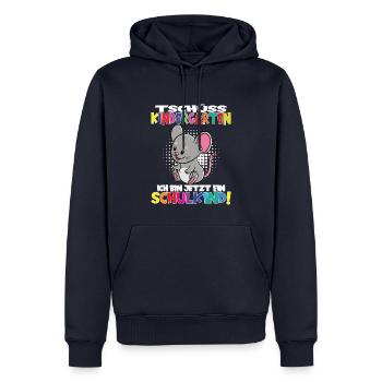 Tschüss Kindergarten Ich Bin Jetzt Ein Schulkind! - Männer Premium Bio Hoodie - Navy - Vorne - Nico (187cm)