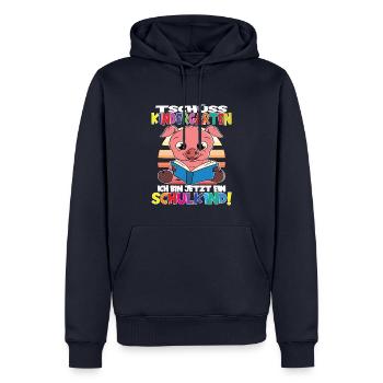Tschüss Kindergarten Ich Bin Jetzt Ein Schulkind! - Männer Premium Bio Hoodie - Navy - Vorne - Nico (187cm)