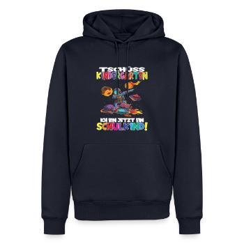Tschüss Kindergarten Ich Bin Jetzt Ein Schulkind! - Männer Premium Bio Hoodie - Navy - Vorne - Nico (187cm)