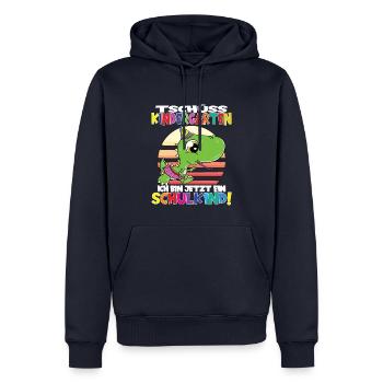 Tschüss Kindergarten Ich Bin Jetzt Ein Schulkind! - Männer Premium Bio Hoodie - Navy - Vorne - Nico (187cm)