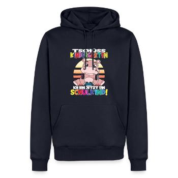 Tschüss Kindergarten Ich Bin Jetzt Ein Schulkind! - Männer Premium Bio Hoodie - Navy - Vorne - Nico (187cm)