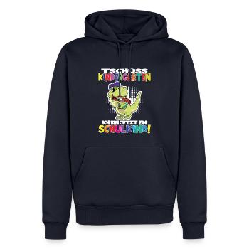 Tschüss Kindergarten Ich Bin Jetzt Ein Schulkind! - Männer Premium Bio Hoodie - Navy - Vorne - Nico (187cm)
