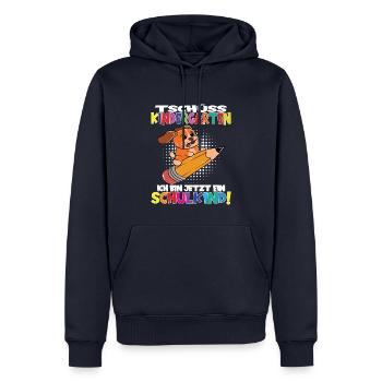 Tschüss Kindergarten Ich Bin Jetzt Ein Schulkind! - Männer Premium Bio Hoodie - Navy - Vorne - Nico (187cm)
