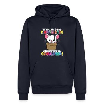 Tschüss Kindergarten Ich Bin Jetzt Ein Schulkind! - Männer Premium Bio Hoodie - Navy - Vorne - Nico (187cm)