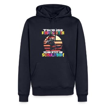 Tschüss Kindergarten Ich Bin Jetzt Ein Schulkind! - Männer Premium Bio Hoodie - Navy - Vorne - Nico (187cm)
