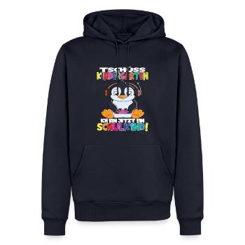 Tschüss Kindergarten Ich Bin Jetzt Ein Schulkind! - Männer Premium Bio Hoodie - Navy - Vorne - Nico (187cm)