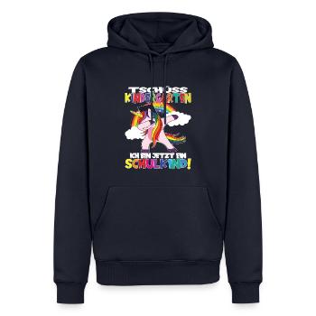 Tschüss Kindergarten Ich Bin Jetzt Ein Schulkind! - Männer Premium Bio Hoodie - Navy - Vorne - Nico (187cm)