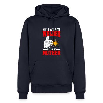 Ma soudeuse préférée m’appelle mère - Sweat à capuche Premium bio Homme - bleu marine - Devant - Nico (187cm)
