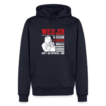 Soudeur parce que faiseur de miracles génial - Sweat à capuche Premium bio Homme - bleu marine - Devant - Nico (187cm)