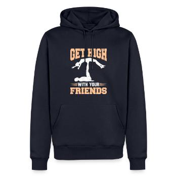 Acroyoga Get High With Your Friends Acro Yoga - Männer Premium Bio Hoodie - Navy - Vorne - Nico (187cm)