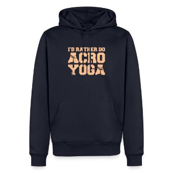 Acro Yoga I'd Rather Do Acroyoga - Männer Premium Bio Hoodie - Navy - Vorne - Nico (187cm)