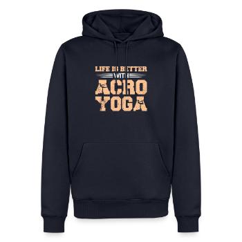 Acroyoga Life Is Better With Acroyoga - Männer Premium Bio Hoodie - Navy - Vorne - Nico (187cm)