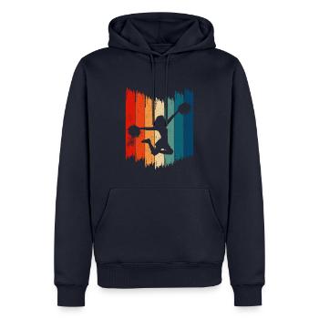 Cheerleader rétro Cheerleading vintage - Sweat à capuche Premium bio Homme - bleu marine - Devant - Nico (187cm)