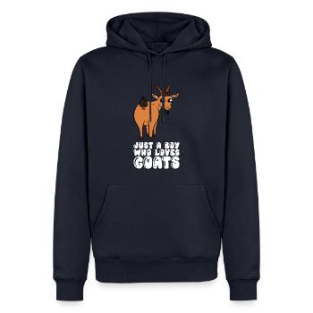 Nur Ein Junge, Der Ziegen Liebt - Männer Premium Bio Hoodie - Navy - Vorne - Nico (187cm)