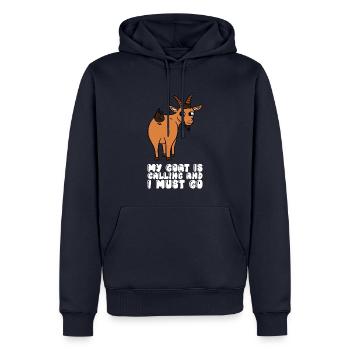 Meine Ziege Ruft Und Ich Muss Gehen - Männer Premium Bio Hoodie - Navy - Vorne - Nico (187cm)