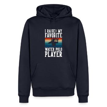 I Raised My Favorite Waterpolo Player - Männer Premium Bio Hoodie - Navy - Vorne - Nico (187cm)