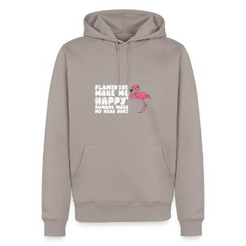 Drôle de flamant rose - Sweat à capuche Premium bio Homme - taupe - Devant - Nico (187cm)