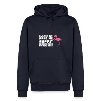 Drôle de flamant rose - Sweat à capuche Premium bio Homme - bleu marine - Devant - Nico (187cm)
