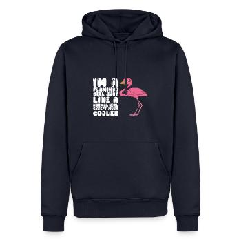 Drôle de flamant rose - Sweat à capuche Premium bio Homme - bleu marine - Devant - Nico (187cm)