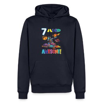 7 And Awesome Birthday Astronaut - Men’s Premium Organic Hoodie - navy - Front - Nico (187cm)