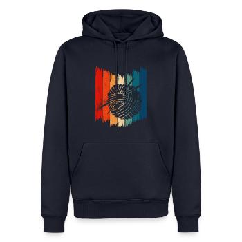 Retro Crochet Vintage Crochet - Men’s Premium Organic Hoodie - navy - Front - Nico (187cm)