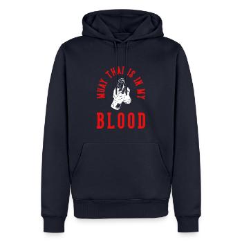 Muay Thai Boxe - Sweat à capuche Premium bio Homme - bleu marine - Devant - Nico (187cm)