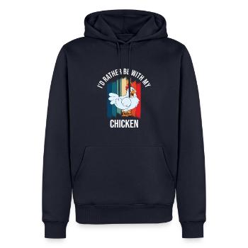 Lustiger Hühner Spruch Huhn - Männer Premium Bio Hoodie - Navy - Vorne - Nico (187cm)