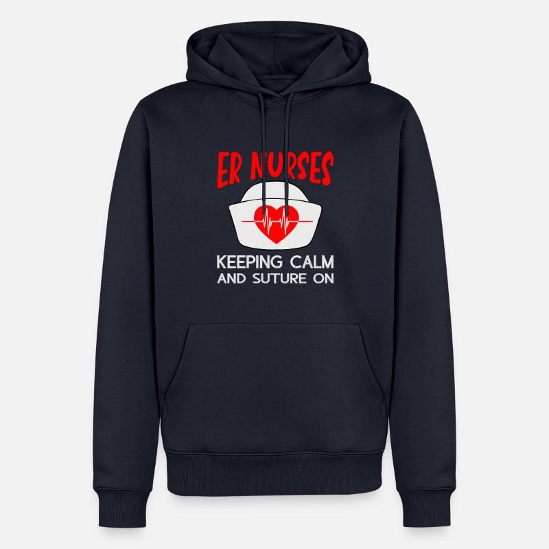 Drôles de cadeaux d’infirmière - Sweat à capuche Premium bio Homme - bleu marine