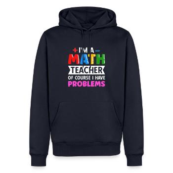 math teacher saying mathematician - Men’s Premium Organic Hoodie - navy - Front - Nico (187cm)