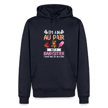 Au Pair Fille Maternelle Nounou - Sweat à capuche Premium bio Homme - bleu marine - Devant - Nico (187cm)