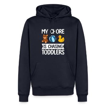 Au Pair Fille Maternelle Nounou - Sweat à capuche Premium bio Homme - bleu marine - Devant - Nico (187cm)