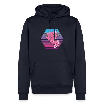 Axolotl mignon Axolotl drôle - Sweat à capuche Premium bio Homme - bleu marine - Devant - Nico (187cm)