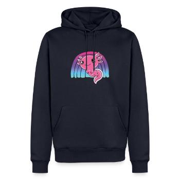 Axolotl mignon Axolotl drôle - Sweat à capuche Premium bio Homme - bleu marine - Devant - Nico (187cm)