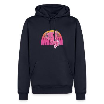 Axolotl mignon Axolotl drôle - Sweat à capuche Premium bio Homme - bleu marine - Devant - Nico (187cm)