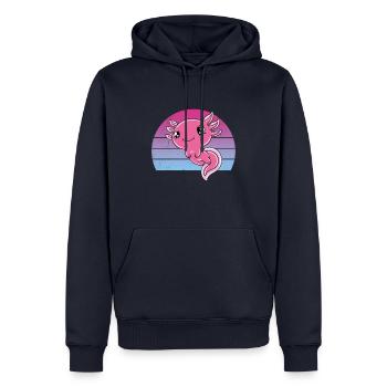 Axolotl mignon Axolotl drôle - Sweat à capuche Premium bio Homme - bleu marine - Devant - Nico (187cm)