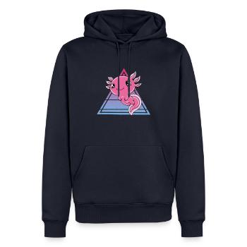 Axolotl mignon Axolotl drôle - Sweat à capuche Premium bio Homme - bleu marine - Devant - Nico (187cm)