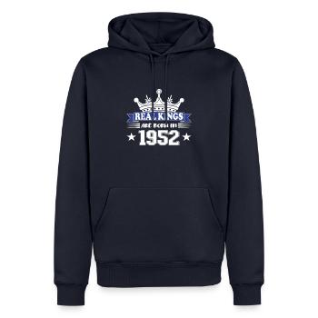 Cadeau d’anniversaire 1952 Vintage 1952 - Sweat à capuche Premium bio Homme - bleu marine - Devant - Nico (187cm)