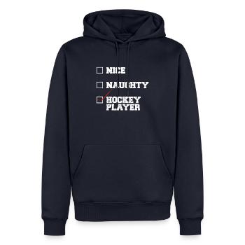 Eishockey Spruch für Eishockeyspieler - Männer Premium Bio Hoodie - Navy - Vorne - Nico (187cm)