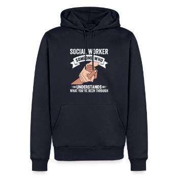Sozialarbeiter Straßenarbeiter Streetworker - Männer Premium Bio Hoodie - Navy - Vorne - Nico (187cm)