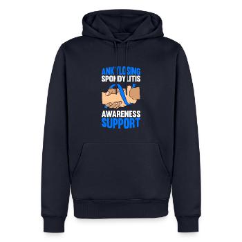 Spondylarthrite ankylosante, spondylarthrite ankylosante - Sweat à capuche Premium bio Homme - bleu marine - Devant - Nico (187cm)