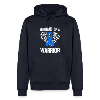 Spondylarthrite ankylosante, spondylarthrite ankylosante - Sweat à capuche Premium bio Homme - bleu marine - Devant - Nico (187cm)