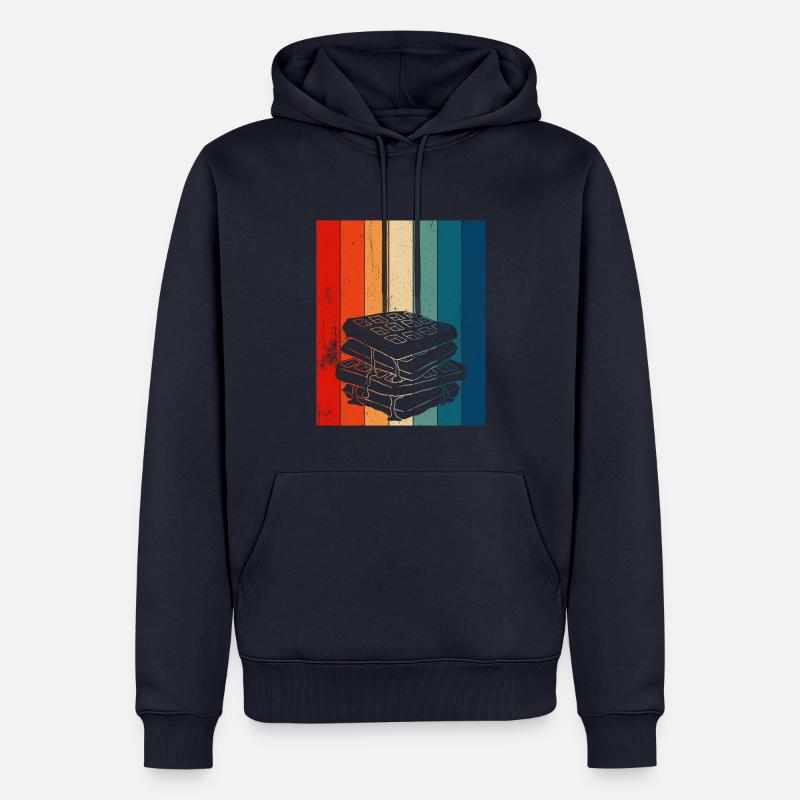 Gaufrier - Sweat à capuche Premium bio Homme - bleu marine